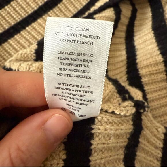 Rails Claudia Camel Ebony Stripe Sweater Womens Sz S Oversized Knit Mock Neck - Picture 11 of 13